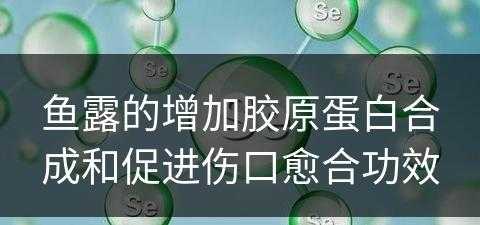 鱼露的增加胶原蛋白合成和促进伤口愈合功效